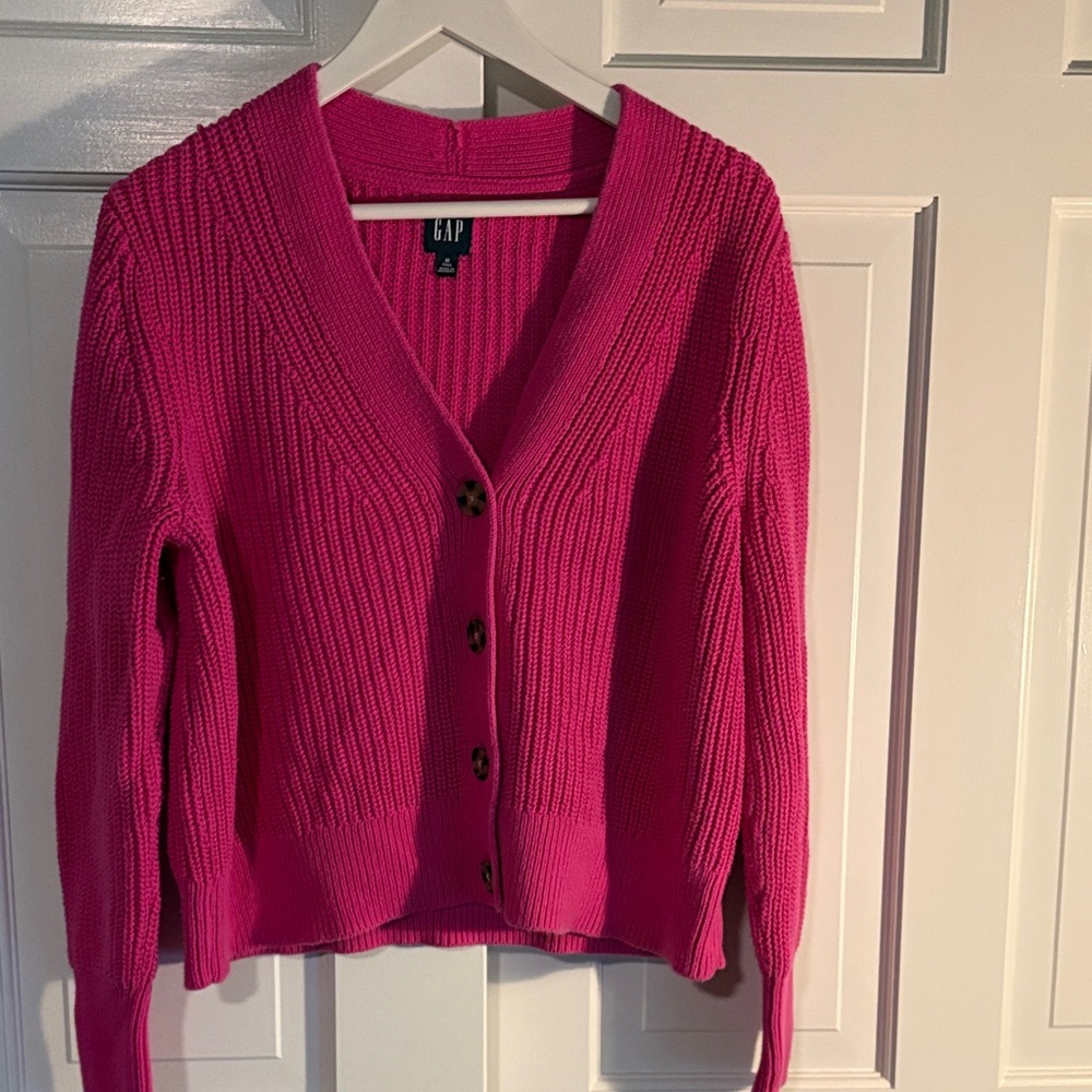 GAP Women's Fuchsia Cardigan Sweater